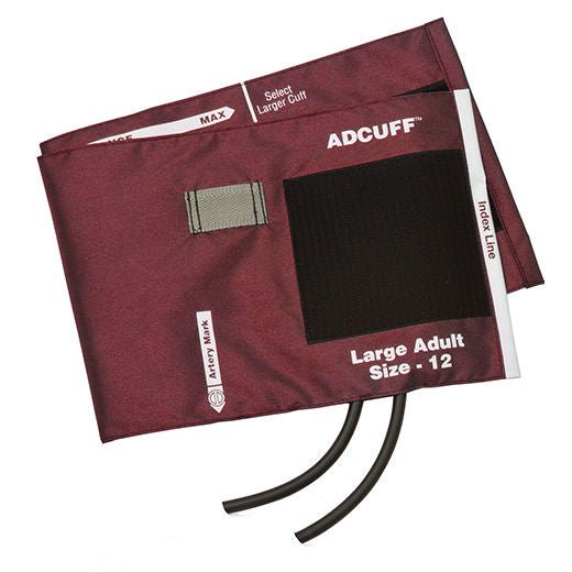 Bp Cuff & Bladder Lgadlt 2Tbnylon Burgundy Ltxfr, 1/Ea