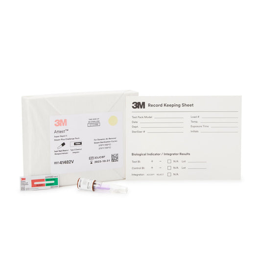 3M™ Attest™ Super Rapid 5 Steam-Plus Sterilization BI Challenge Pack, 24/CS