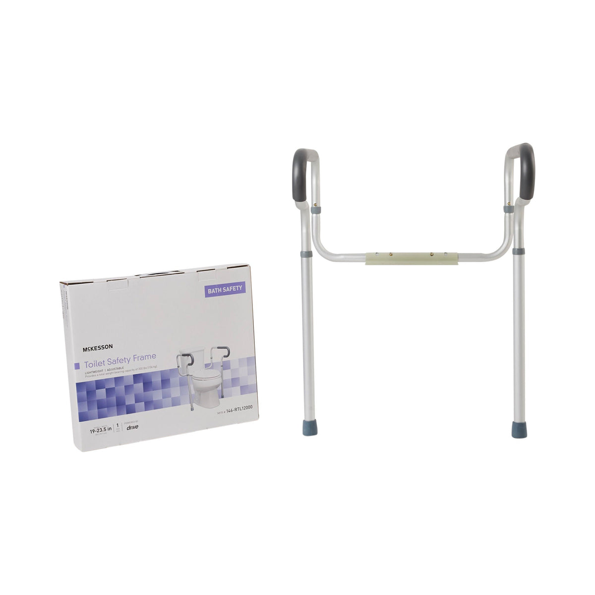 McKesson Toilet Safety Rail, Gray Aluminum, 4/CS