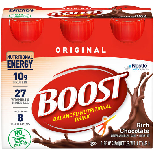 Boost® Original Chocolate Balanced Nutritional Drink, 8-Ounce Bottle, 24/Cs
