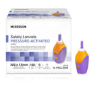 MCKESSON PRESSURE ACTIVATED SAFETY LANCETS, 30 GAUGE, PURPLE, SOLD AS 2000/CASE MCKESSON 16-PASL30GX