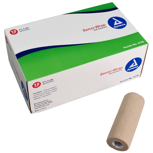 Sensi-Wrap Self-Adherent Closure Cohesive Bandage, 6 Inch X 5 Yard, 12/Cs