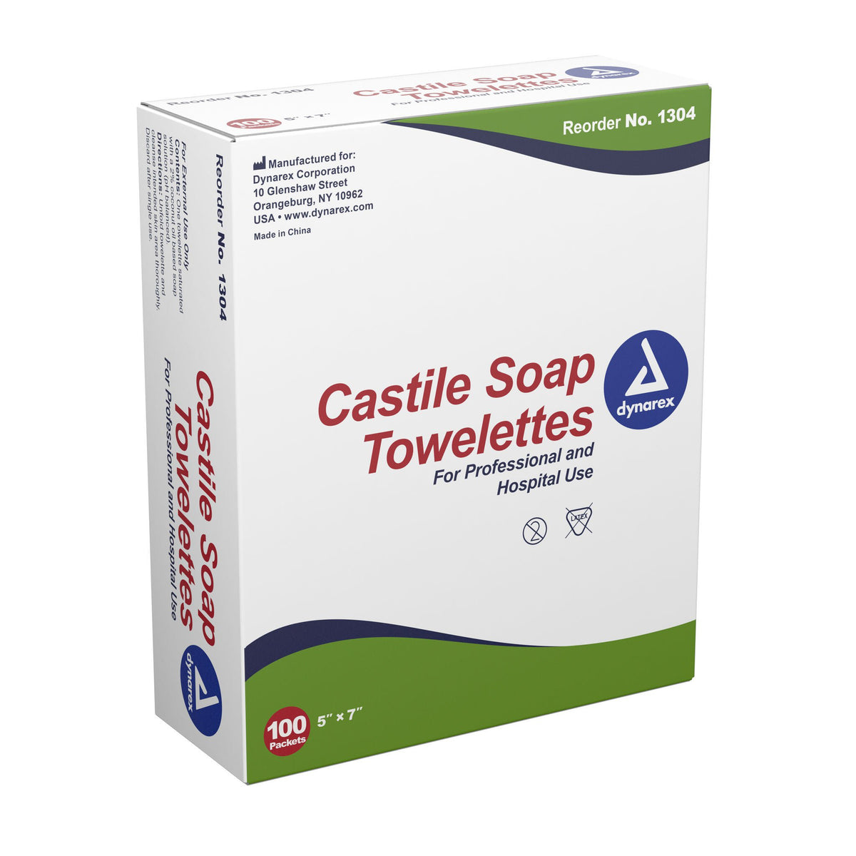 Dynarex® Scented Castile Soap Towelettes, Individual Packets, 1000/Cs