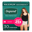 DEPEND® FRESH PROTECTION™ WOMEN'S MAXIMUM ABSORBENCY UNDERWEAR, MEDIUM, SOLD AS 30/PACK KIMBERLY 53742