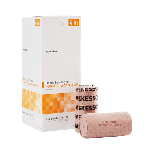 Mckesson Hook-And-Loop Closure Elastic Bandage, 4 Inch X 5 Yard, 50/Cs