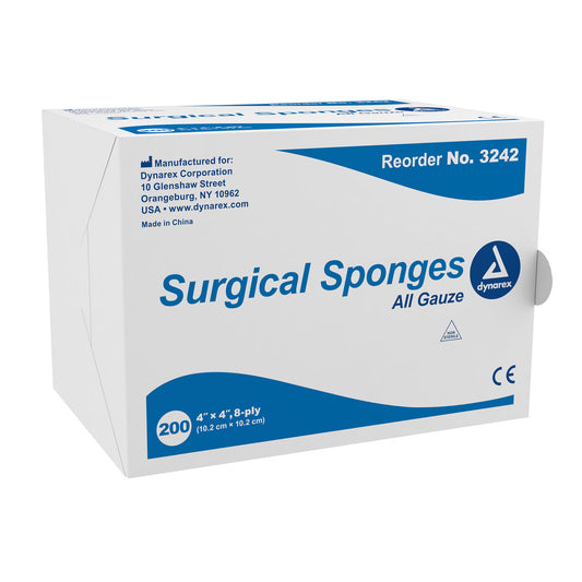 Dynarex® Gauze Sponge, 4 X 4 Inch, 8-Ply, 20/Cs