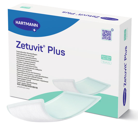 Zetuvit® Plus Sterile Superabsorbent Dressing, 8 x 10 Inch, 10/BX