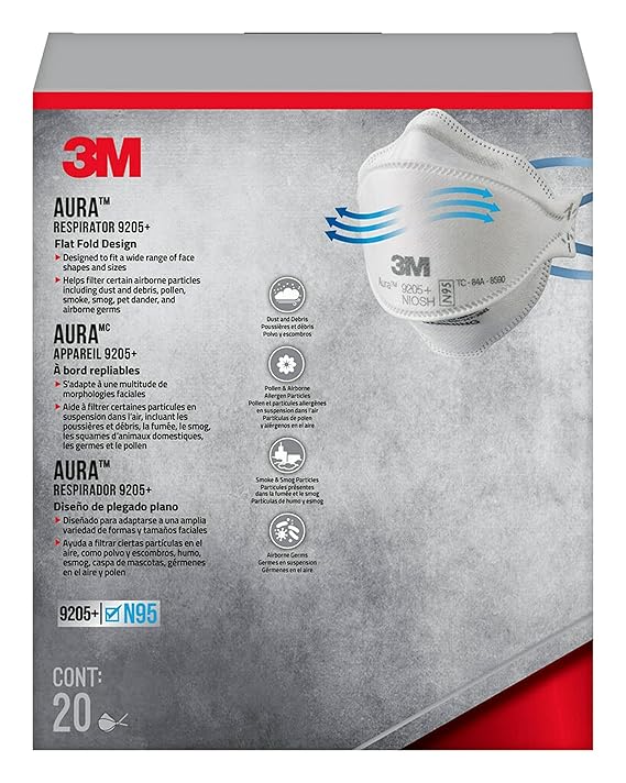 3M PSD AURA PARTICULATE RESPIRATOR. MASK RESPIRATOR N95 WHTAURA 20/BX 12BX/CS, CASE