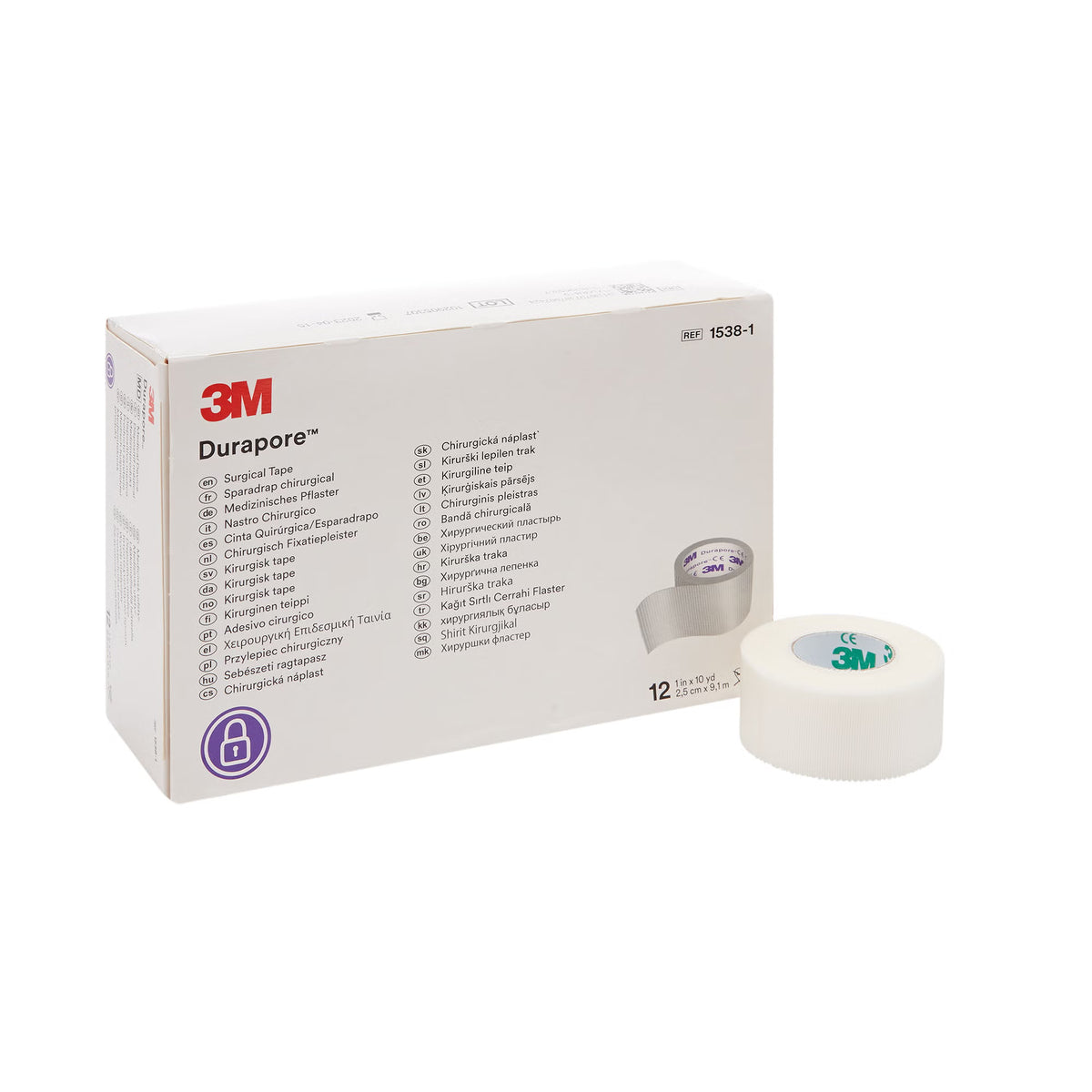 3M™ Durapore™ Silk-Like Cloth Medical Tape,1 Inch X 10 Yard, 120/Cs