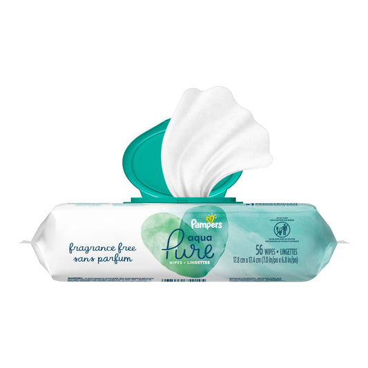 Wipe, Pampers Aqua Pure 56X2 (112/Pk 4Pk/Cs), 448/Cs
