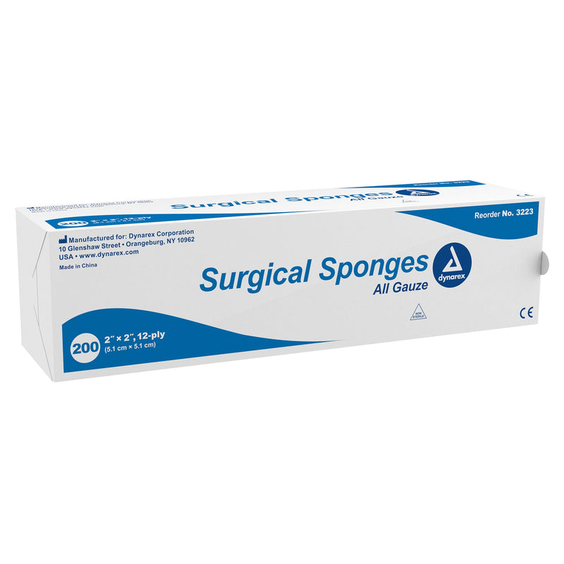 DYNAREX® GAUZE SPONGE, 2 X 2 INCH, 12-PLY, SOLD AS 8000/CASE DYNAREX 3223