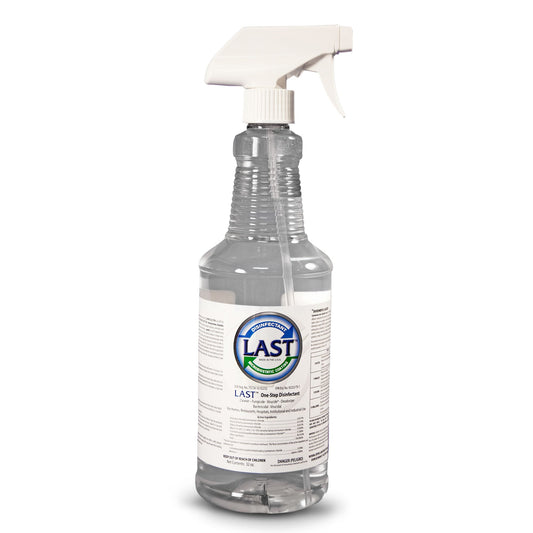 Last™ Microbiostatic One-Step Surface Disinfectant Cleaner, 32-Oz. Pump Bottle, 12/Cs
