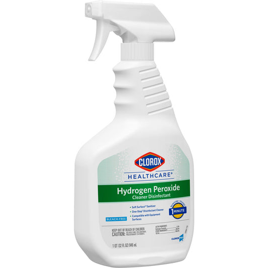 Clorox Healthcare® Hydrogen Peroxide Cleaner Disinfectant, Spray Bottle, 32 Oz., 9/Cs