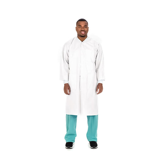 Coat, Lab Knit Wht Xlg (10/Pk10Pk/Cs), 10/Pk