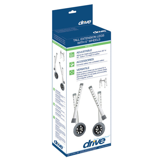 Drive™ Tall Extension Legs With Wheel, 1/Bx
