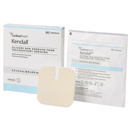 Dressing, Sil Foam Trach N/Adhstr 3 1/2"X3 1/2" (5/Bx), 25/Cs