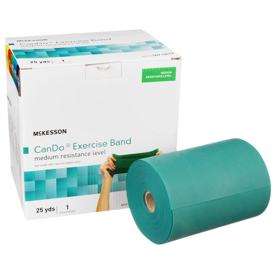 McKesson Exercise Resistance Band, Green, 5 Inch x 25 Yard, Medium Resistance, 1/EA