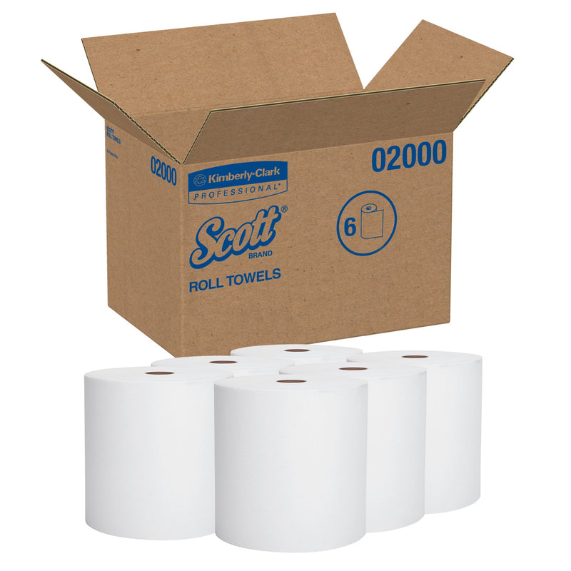 SCOTT PAPER TOWELS, HARDWOUND, CONTINUOUS ROLL, 8" X 950', SOLD AS 6/CASE KIMBERLY 02000