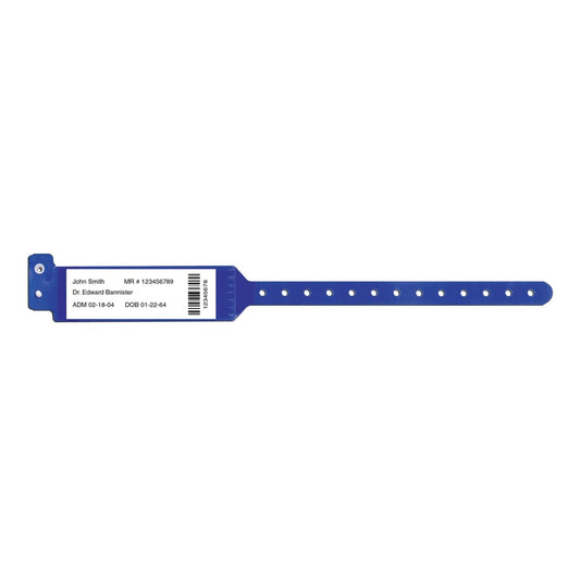 Sentry® Bar Code Labelband® Identification Band, 12 – 13 Inch, Blue, 500/Bx