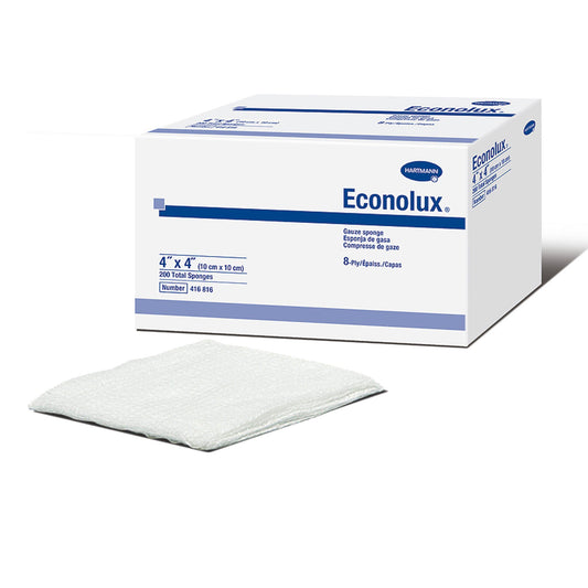 Econolux® Gauze Sponge, 4 X 4 Inch, 8-Ply, 4000/Cs