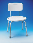 Carex Adjustable Bath and Shower Seat with Back, 350 lb Capacity, 1/EA