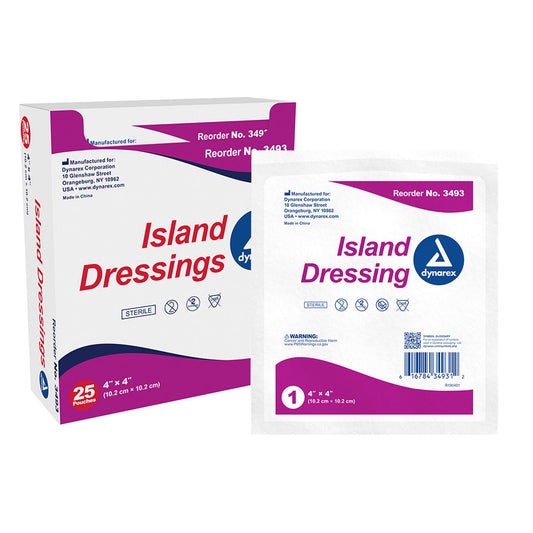 Dynarex® White Adhesive Dressing, 4 X 4 Inch, 150/Cs