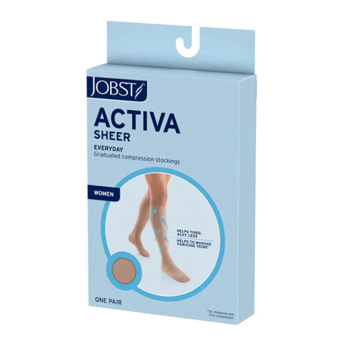 Stocking, Knee Hi Jobst Activasheer Comprs Pr 8-15Mmhg, 1/Pr