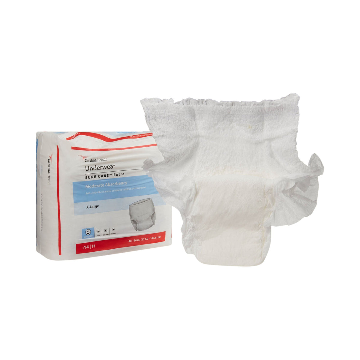 Sure Care™ Extra Moderate Absorbency Incontinence Underwear, X-Large, 56/Cs