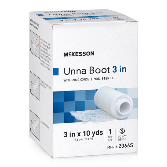 McKesson Zinc Oxide Unna Boot, 3 Inch x 10 Yard, 12/CS