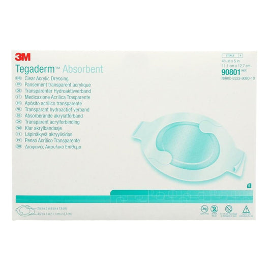 Solventum Corporation 3M™ Tegaderm™ Absorbent Clear Acrylic Transparent Film Dressing, 40/CS