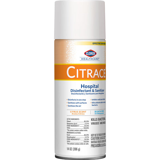 Clorox Healthcare® Citrace® Hospital Disinfectant & Sanitizer, Citrus Scent, 12/Cs