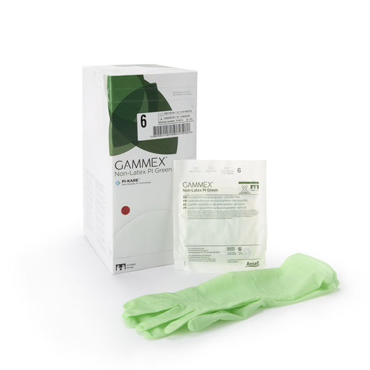 Gammex® Non-Latex PI Green Polyisoprene Surgical Glove, Size 6, Light Green, 50/BX