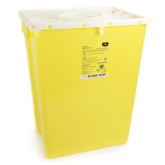 McKesson Prevent® Chemotherapy Sharps Container, 12 Gal., 20.8 x 17.3 x 13 Inch, 8/CS