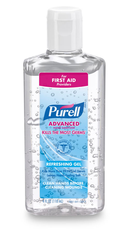 Purell® Advanced Hand Sanitizer 70% Alcohol Gel, Bottle, 4 Ounces, Fruit Scent, 24/Cs