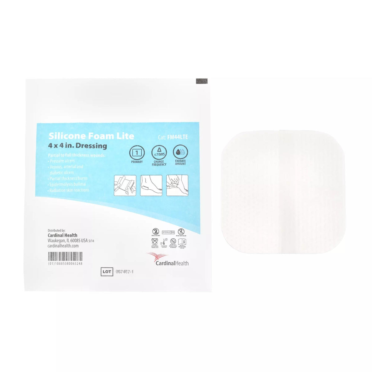 Dressing, Sil N/Border Lite Fmadh Str 4"X4" (10/Bx), 10/Bx