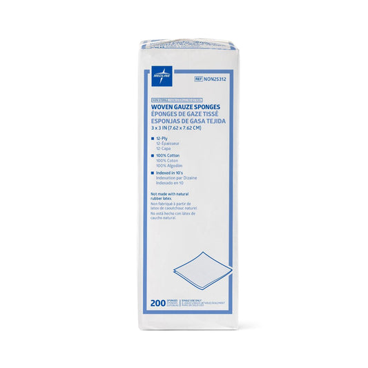 Medline Gauze Sponge, 3 X 3 Inch, 12-Ply, 4000/Cs