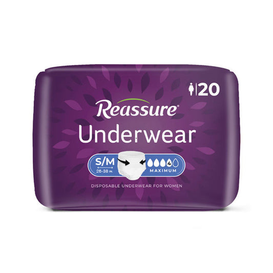 Reassure® Maximum Underwear For Women, Incontinence, Small / Medium, 80/Cs
