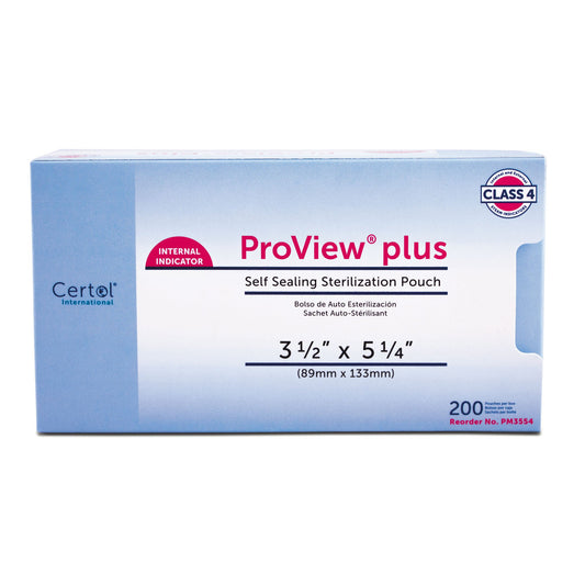 Proview® Plus Sterilization Pouch, 3-1/2 X 5-1/4 Inch, 200/Bx