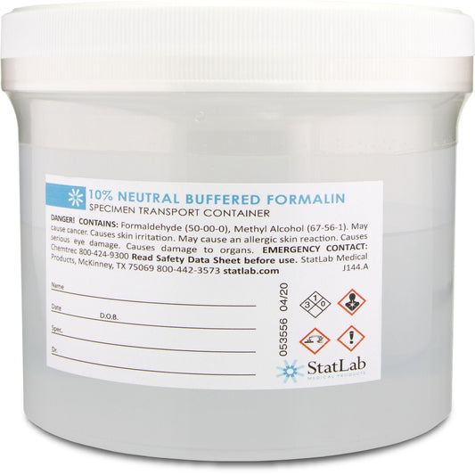 StatLab Prefilled Formalin Container, 500 mL Fill in 1,000 mL, 4/CS