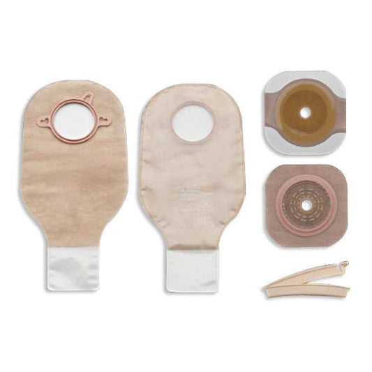 New Image™ 19103 2-Piece Clear Ileostomy/Colostomy Pouch, 57Mm Flange, Red Match, 5/Bx