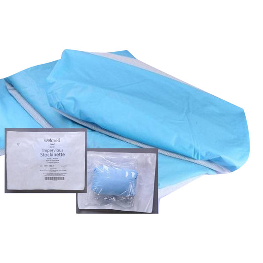 Welmed Surgical Stockinette, Blue / White, 12 x 48 Inch, 10/CS
