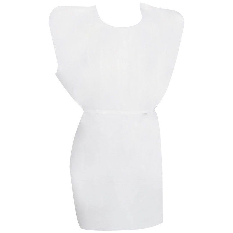 MCKESSON PATIENT EXAM GOWN, ONE SIZE FITS MOST, WHITE, SOLD AS 50/CASE MCKESSON 18-10846