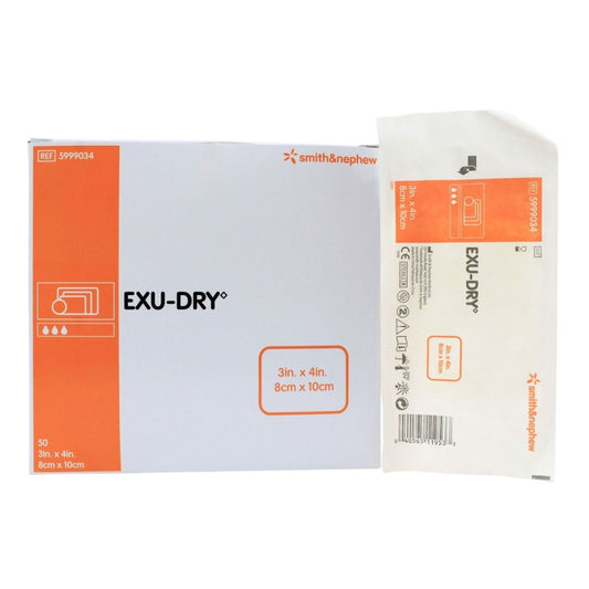 Smith & Nephew Exu-Dry Anti-Shear Super Absorbent Dressing, 3 x 4 Inch, 50/BX