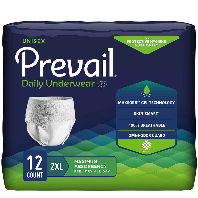 PREVAIL® DAILY UNDERWEAR MAXIMUM ABSORBENT UNDERWEAR, 2X-LARGE, SOLD AS 48/CASE FIRST PV-517