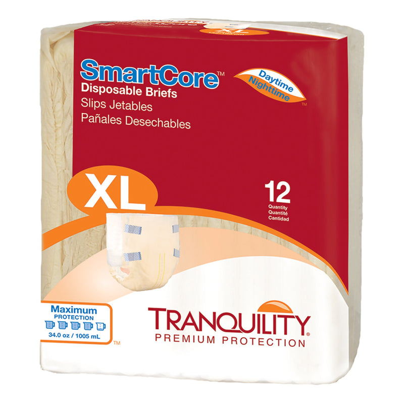 TRANQUILITY SMARTCORE™ MAXIMUM PROTECTION INCONTINENCE BRIEF, EXTRA LARGE, SOLD AS 72/CASE PRINCIPLE 2314