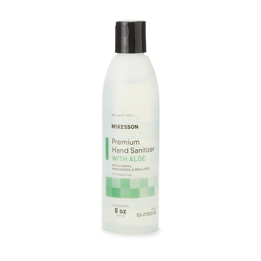 Mckesson Premium Hand Sanitizer With Aloe, 8-Ounce Bottle, 48/Cs
