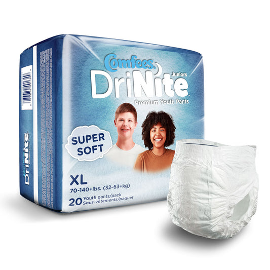 Comfees® DriNite Juniors Youth Heavy Absorbent Underwear Large / Extra Large, 80/CS
