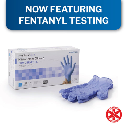 Mckesson Confiderm® 3.5C Nitrile Exam Glove, Large, Blue, 2000/Cs