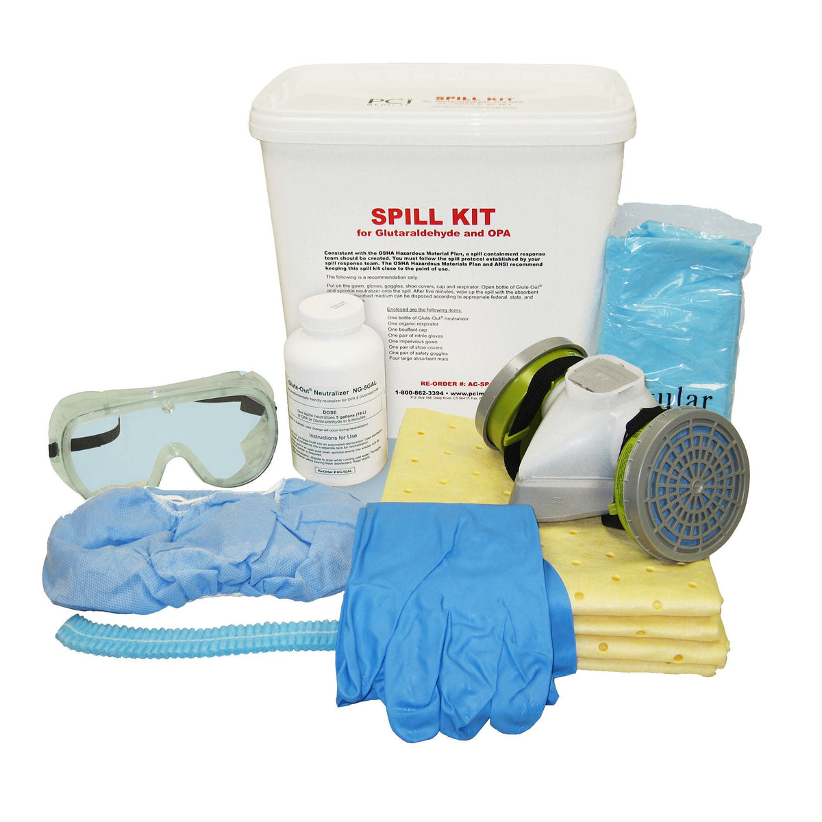 Spill Kit, W/Glute-Out Eutralizer, 1/Ea