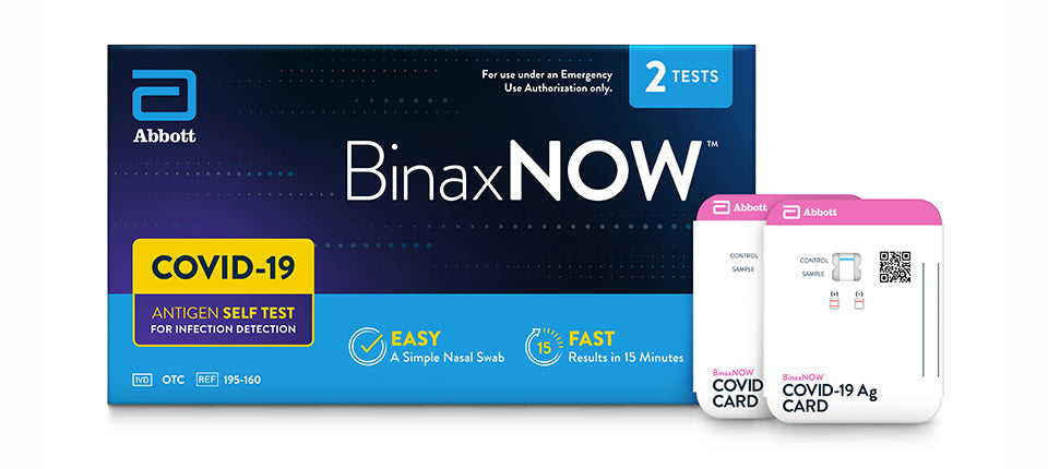 Binaxnow Covid-19 Kit Ag Otc 2Test/Kit 12 Kit/Case -Abbott Point Of Care -195-264